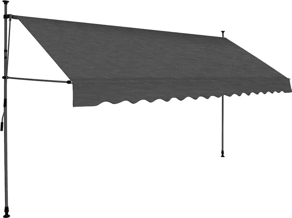 vidaXL Tenda a scomparsa manuale con LED 350 cm antracite
