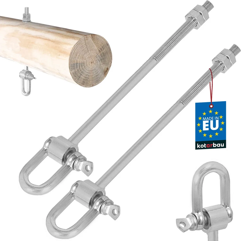 Set Di 2 Ganci Per Altalena M10 Con Moschettone – Acciaio Zincato