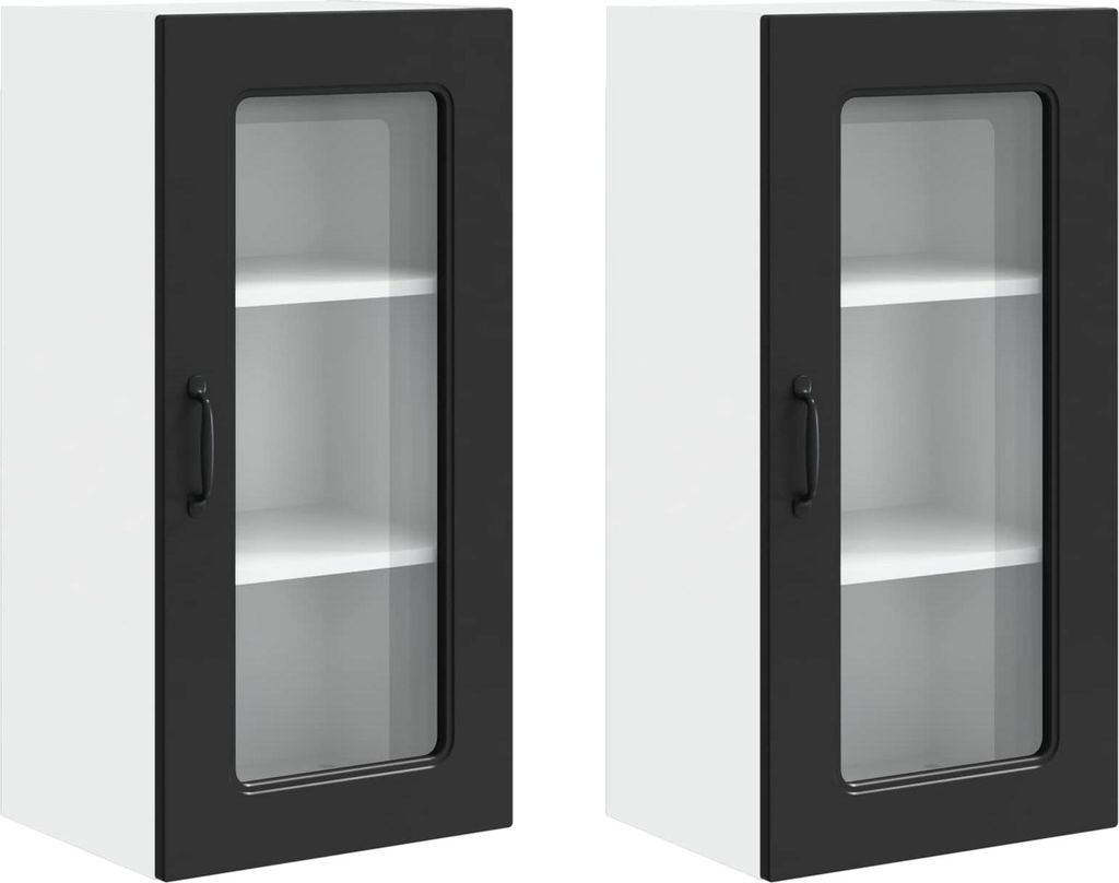 Küchenschrank mit Speicher Kalmar 2 pcs Schwarz 40 x 31 x 80 cm