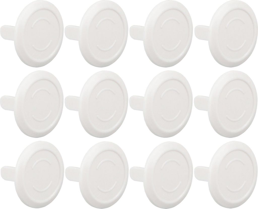 12pcs Anti Electric Stoßdämpfer -Stecker Deckungen isolierter Kunststoffbabyschutz -Elektroauslassabdeckung für Kinder-Weiß