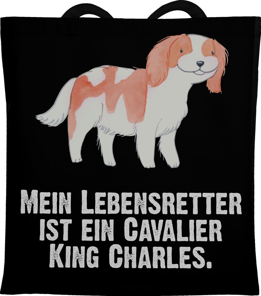 Mr. & Mrs. Panda Schultasche Cavalier King Charles Spaniel Lebensretter - Schwarz - Geschenk, Tasche, Tote Bag, Tragetasche, totebag, Shopping
