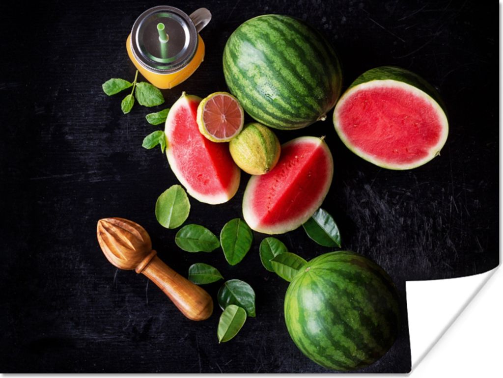 MuchoWow Poster Wassermelone - Smoothie - Obst - Zitronenpresse 120x90 cm - Wandbild