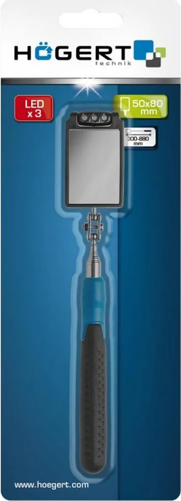 Specchio Ispezione LED Högert 50x80mm | Telescopico Professionale