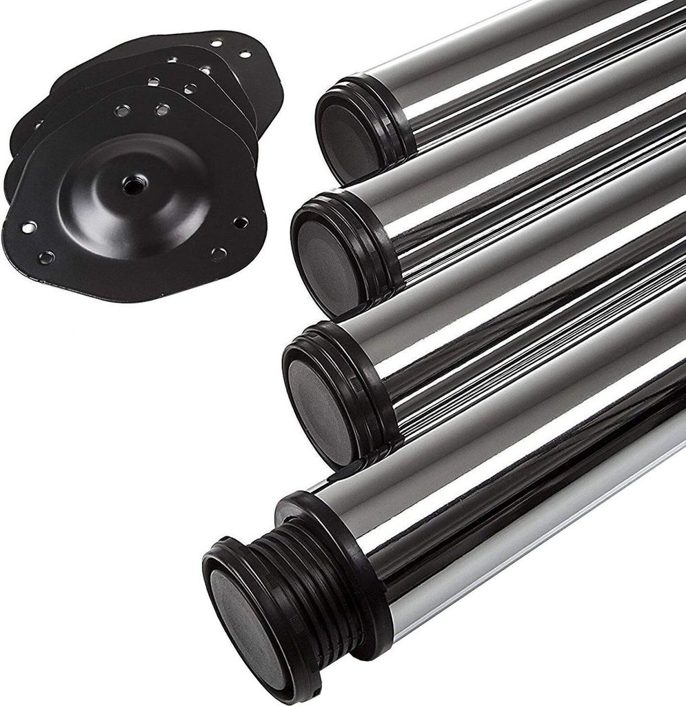4er Set Tischbein 60 x 820 mm Chrom poliert