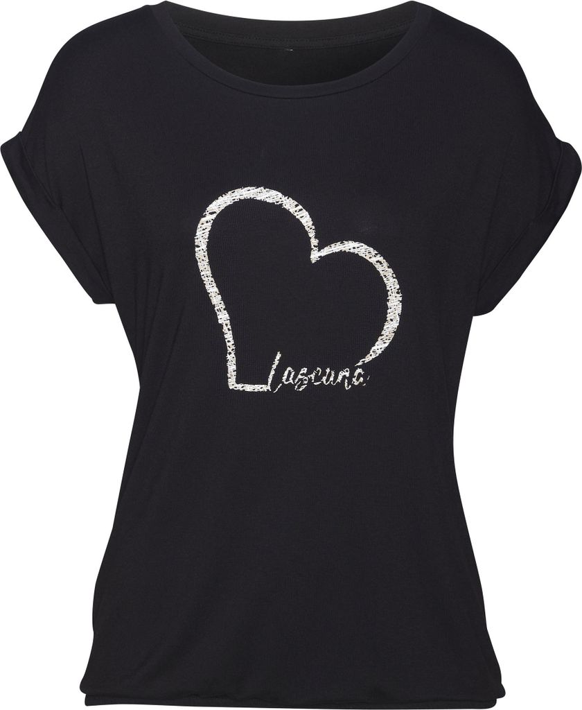 LASCANA Kurzarmshirt schwarz Größe 32/34