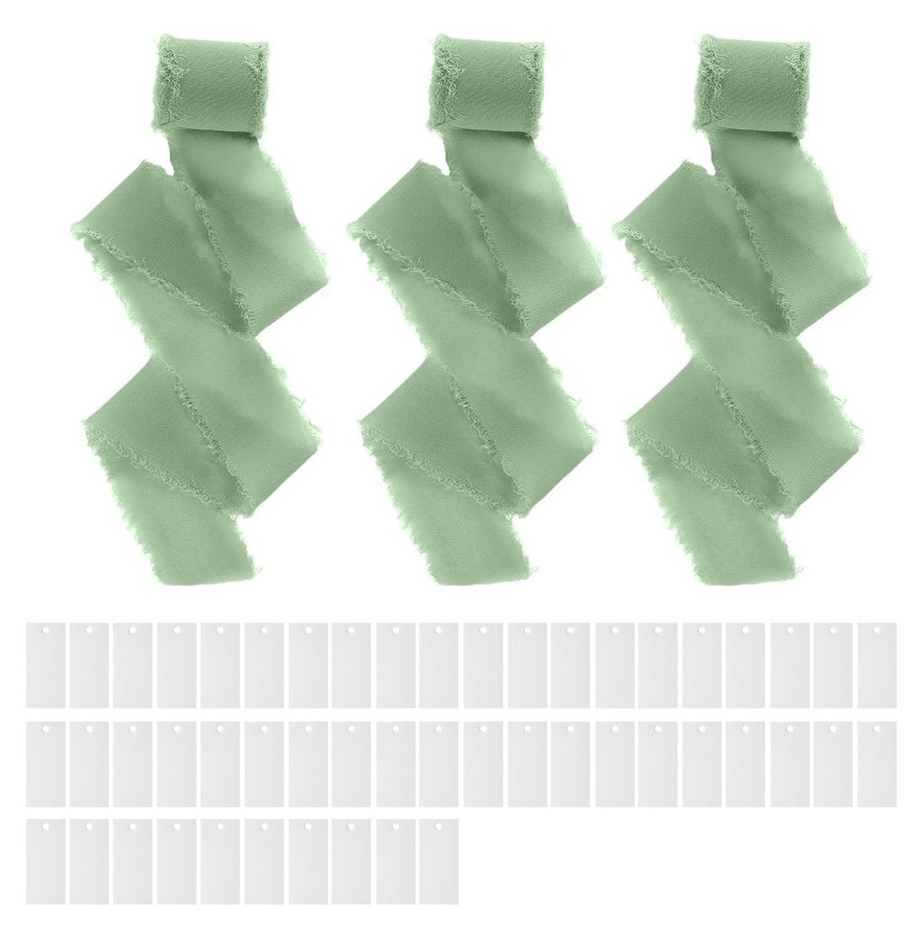 Handgeschriebene Visitenkarten, 50 Blatt, Blanko-Karten aus strukturiertem Papier mit Chiffonband, Hochzeitseinladungen, Tischkarten für Partys, B...