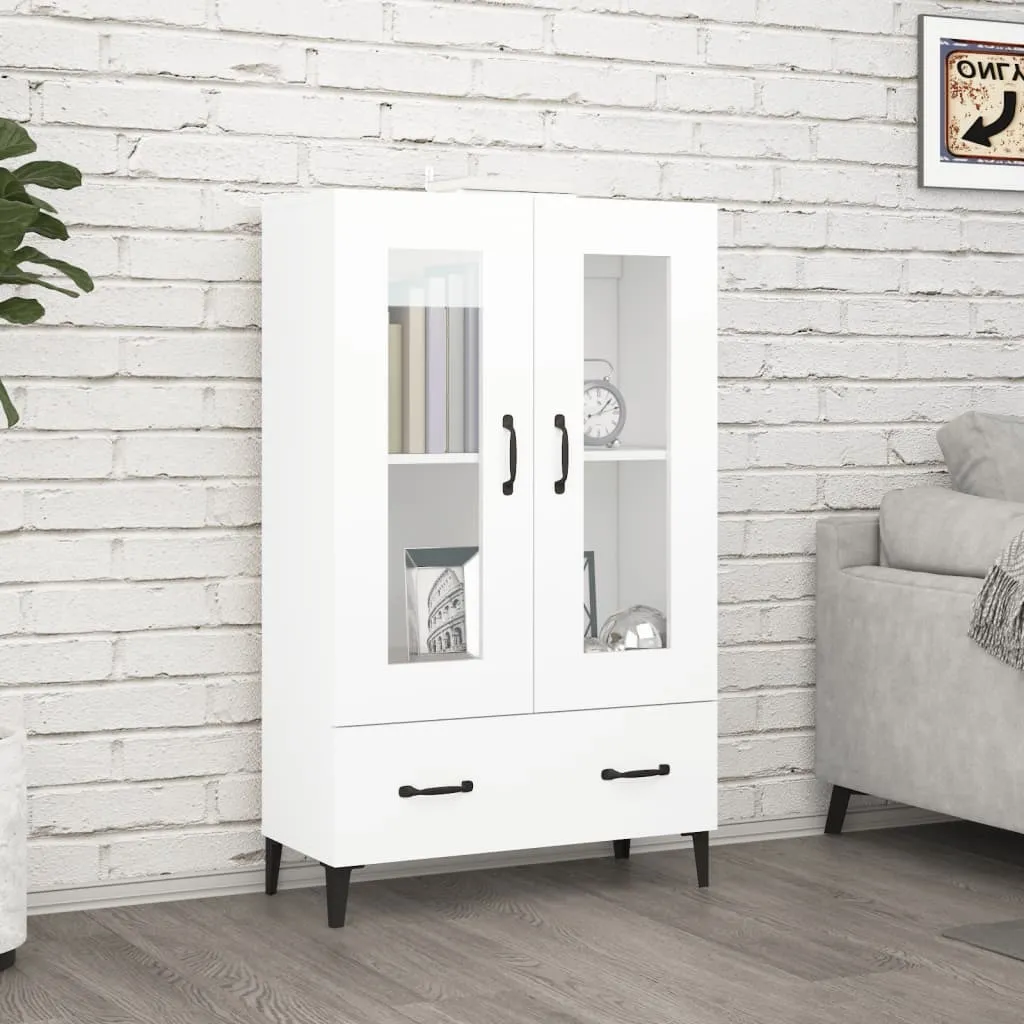 Credenza Bianca 70x31x115 cm | Mobiletto Salvaspazio in Legno Robusto