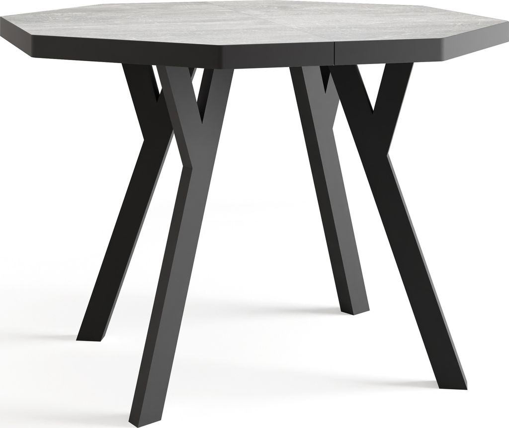 Moderner Runder Ausziehbarer Esstisch Desmond mit Schwarz Holzbeinen – Erweiterbar bis 200 cm, Ideal für 4 bis 8 Personen - Loft-Stil Tisch für...