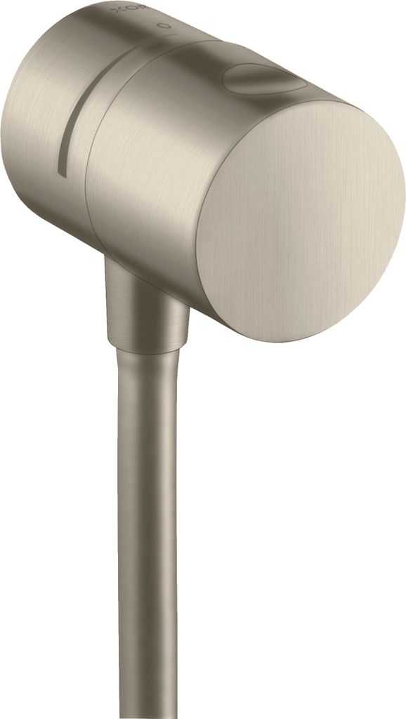Schlauchanschluss AXOR UNO² FIXFIT STOP DN 15, mit Abstellventil brushed nickel brushed nickel