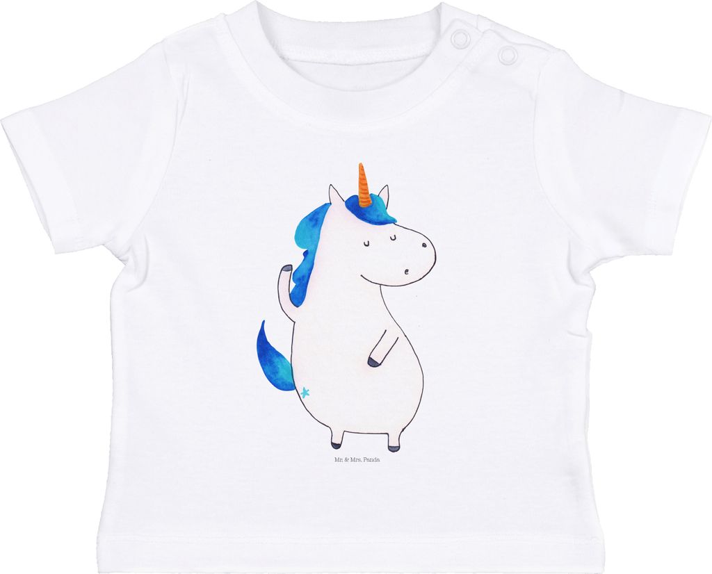 Mr. & Mrs. Panda T-Shirt Einhorn Mann 12. - 18. Monat - Weiß - Geschenk, Kleinkind Shirt, Baby Jerseyshirt, BFF, Einhörner, Freundin, Party, Baby...