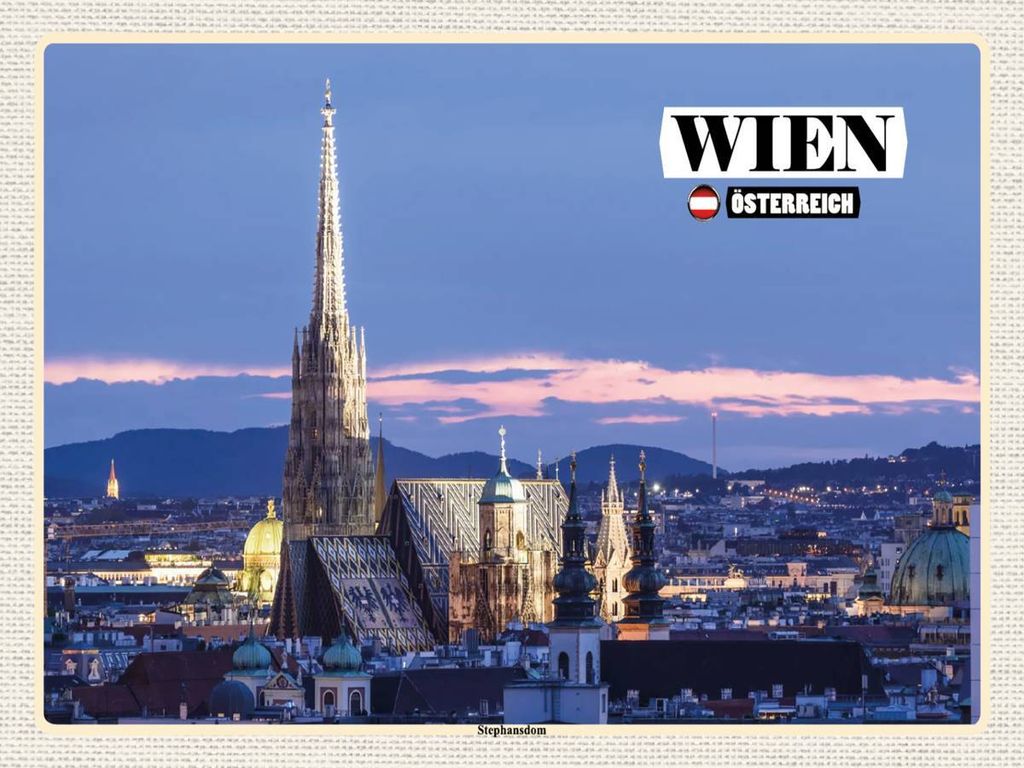 vianmo Holzschild 30x40 cm Wien Österreich Stephansdom Bildmotiv Reisemotiv Abenteuer Reisen