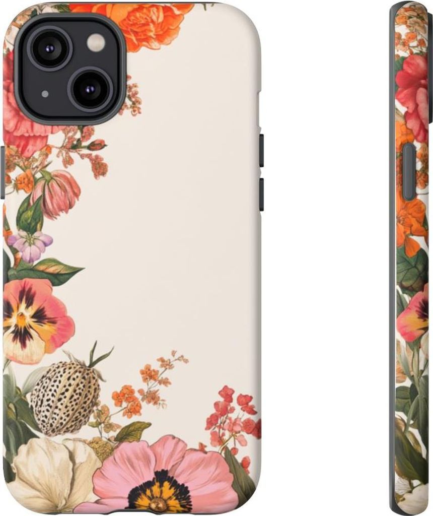Vintage Blumenbordüre – Hülle Kompatibel mit iPhone 14 Plus