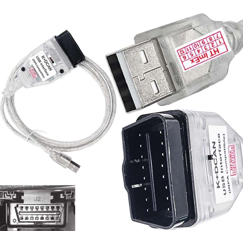 OBD2 USB Diagnose-Adapter K+DCAN - kompatibel mit BMW 5 Serie E34 E39 E60 E61