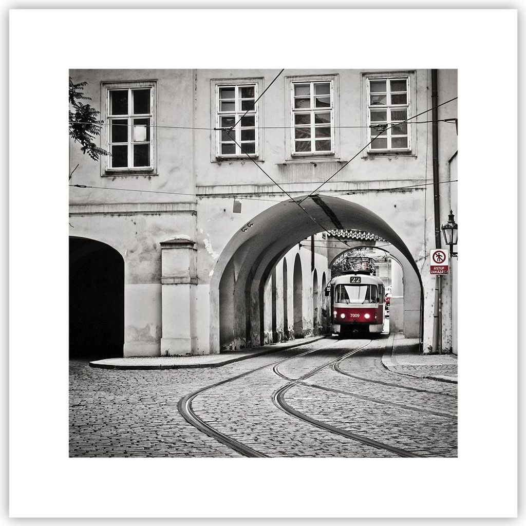 Poster - Poster ohne Rahmen - Tschechisch Straßenbahn Prag Produktbild 
