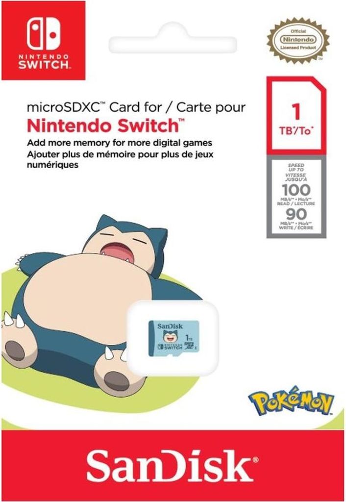 Scheda microSD SanDisk Pokemon Relaxo da 1 TB per Nintendo Immagine del prodotto 