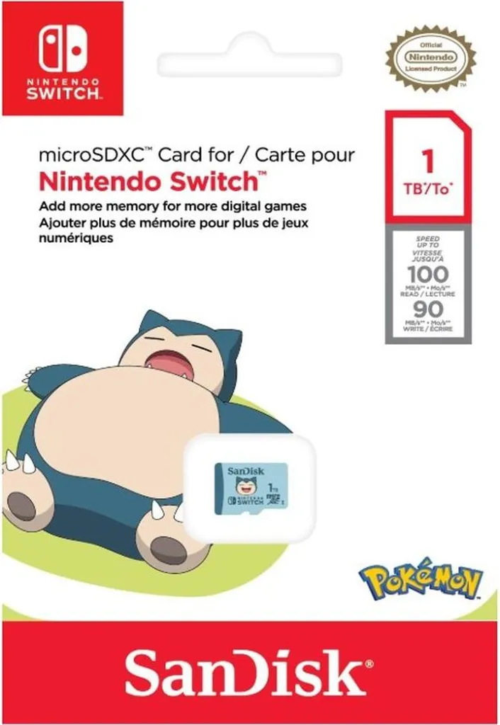 SanDisk microSD 1TB Pokémon Relaxo : Haute vitesse pour Nintendo Switch
