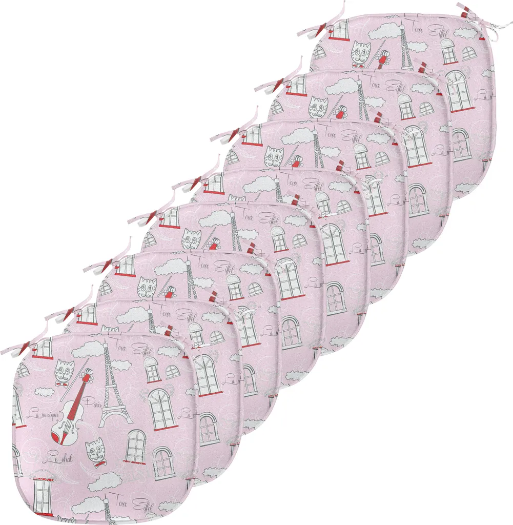 Coussin Décoratif de Cuisine Imperméable 40x40cm Set de 8 Thème Paris