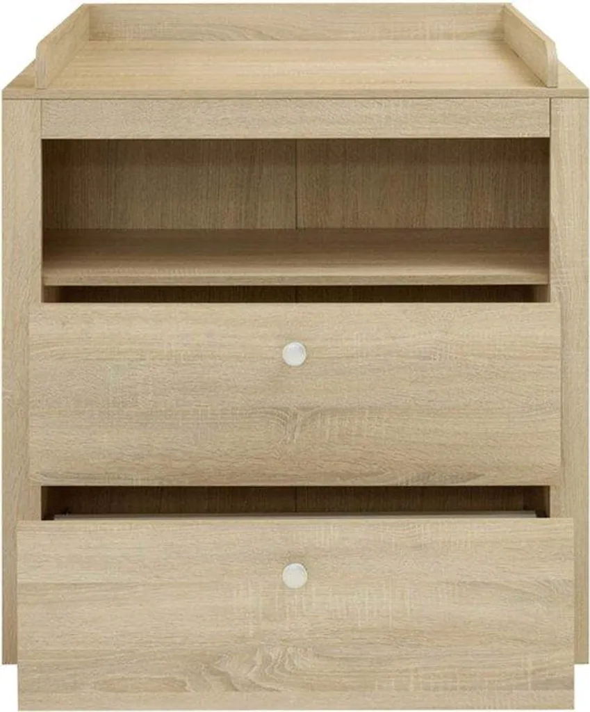 Commode à langer polyvalente et meuble de rangement bébé beige Rootz