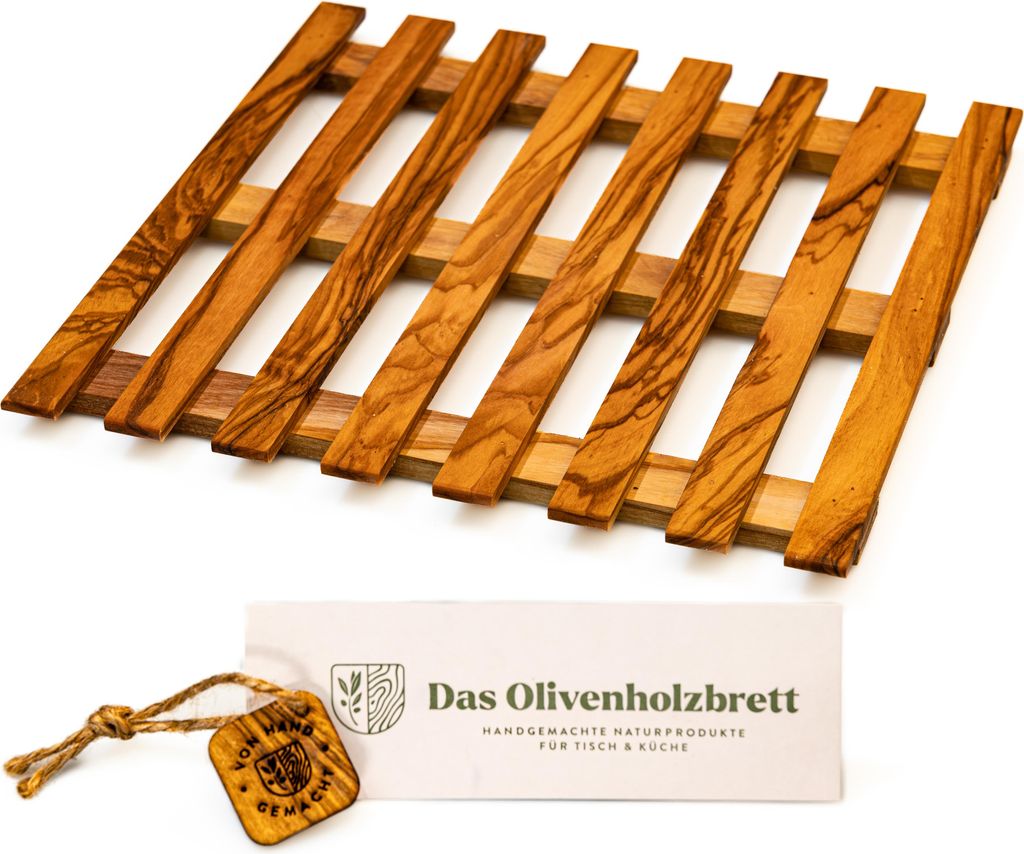 Topfuntersetzer oder Tischschoner aus Olivenholz 25 x 25 cm