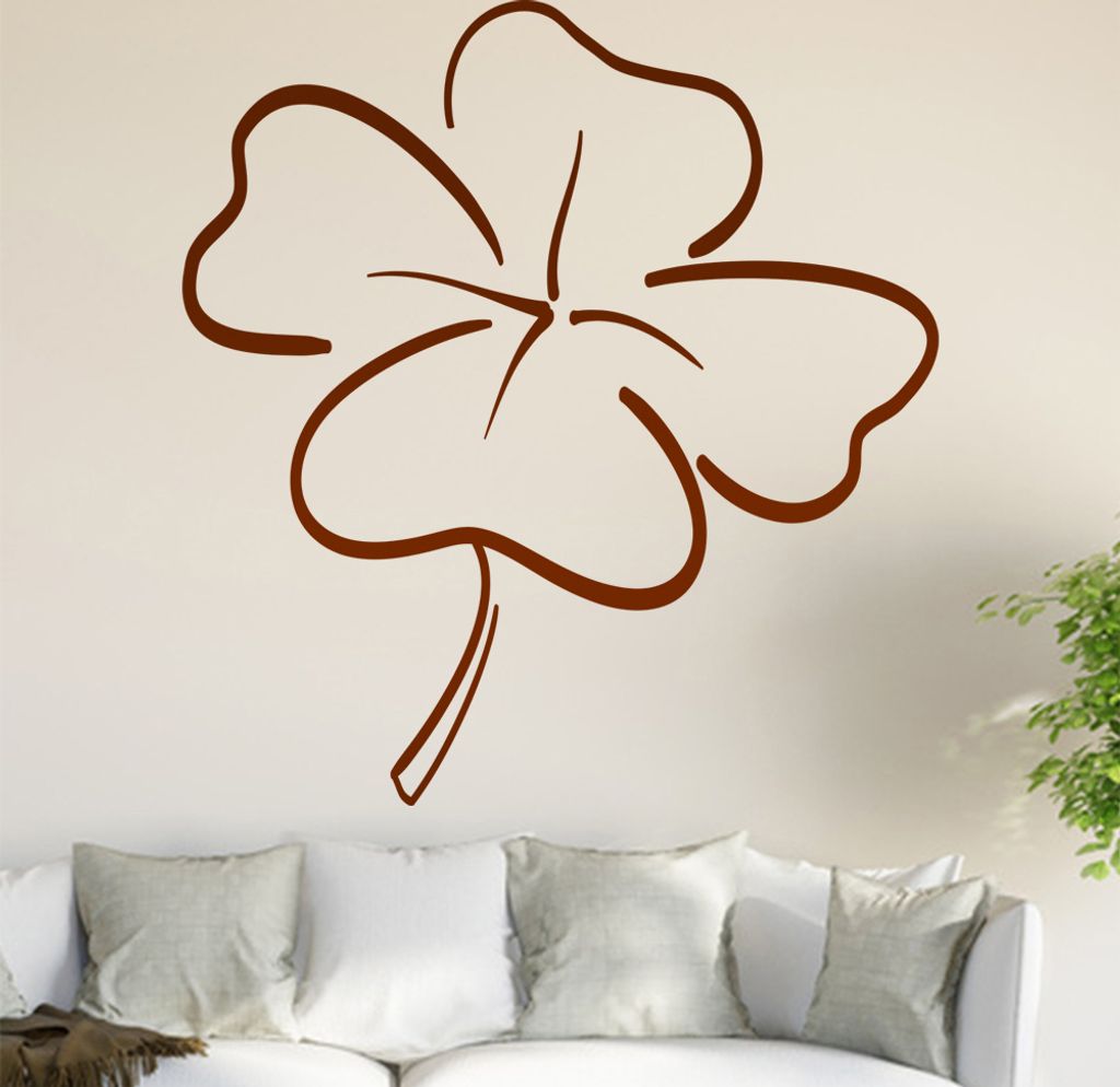 Kleeblatt Wandtattoo in 6 Größen - Wandaufkleber Wall Sticker - Dekoration, Küche, Wohnzimmer, Schlafzimmer, Badezimmer