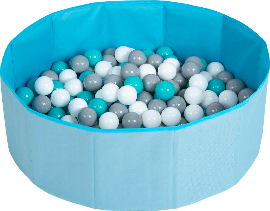 Petsona Faltbare Bällebad Bällepool Für Hunde Katzen 100 Bälle Rund Katze Kaninchen Spielzeug Haustiere Hundepool Tiere Pool Tragbar, Blau: Wei...