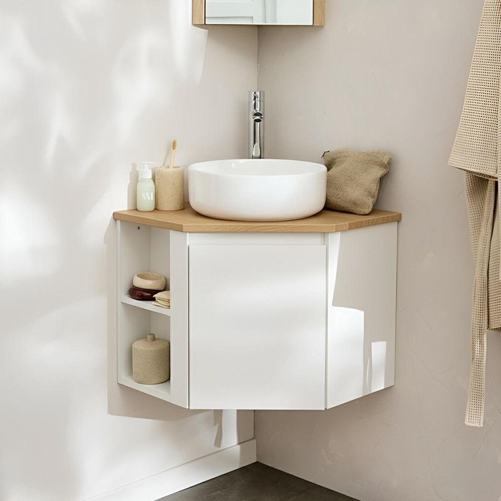 Mobile lavabo angolare + lavabo SORRENTO bianco Immagine del prodotto 