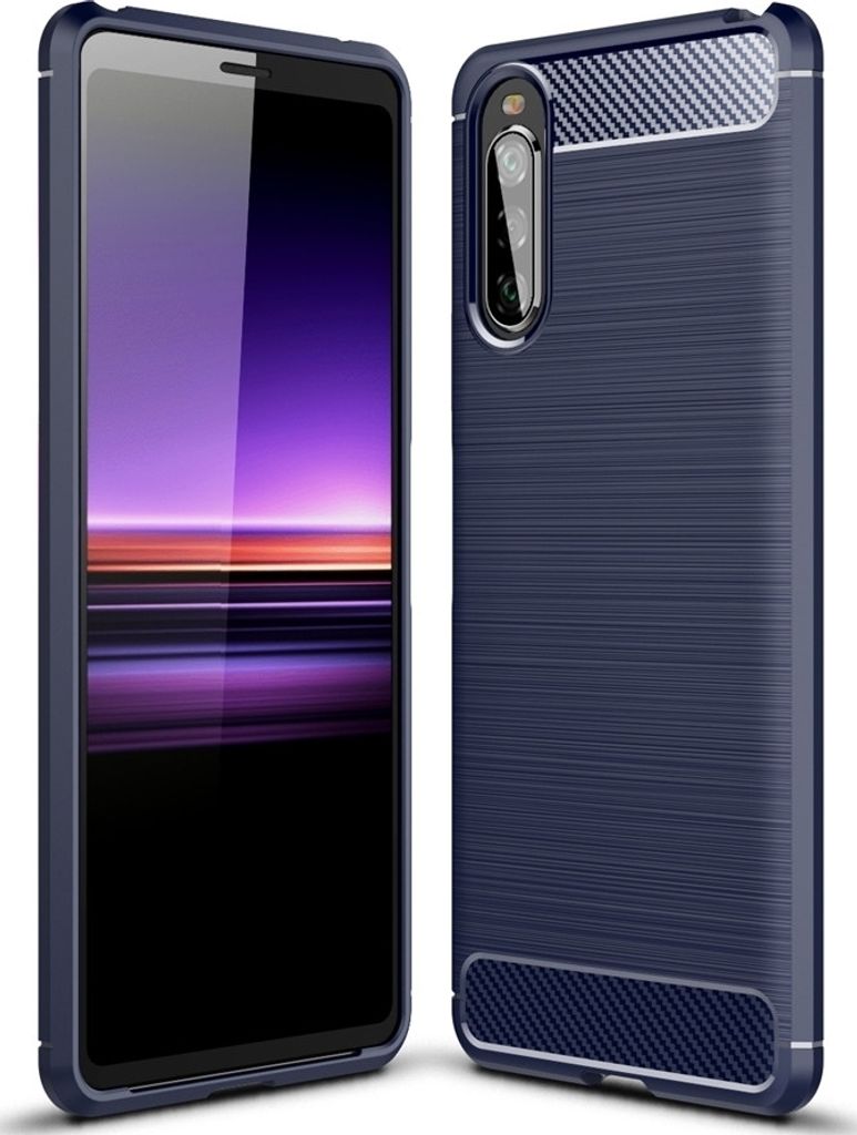 Mobigear Brushed Slim Sony Xperia 10 II Hülle Flexibles TPU Backcover - Blau