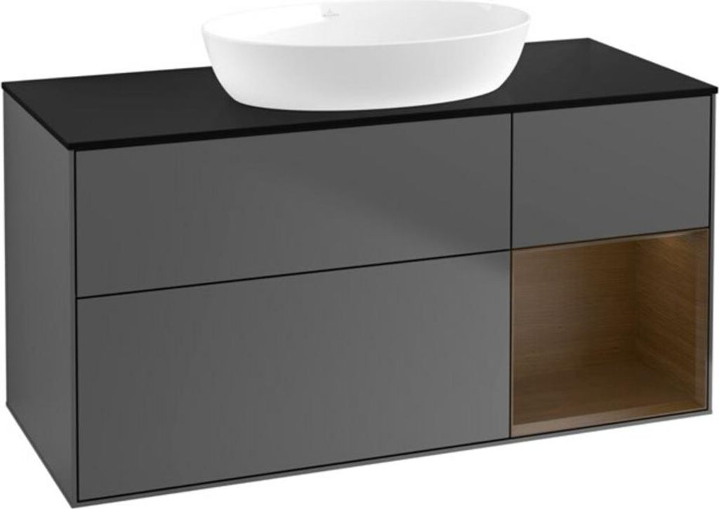 V&B Waschtischunterschrank Wandbeleuchtung Finion 120cm, Pl bla m, Reg wal ven, Anthrac. m
