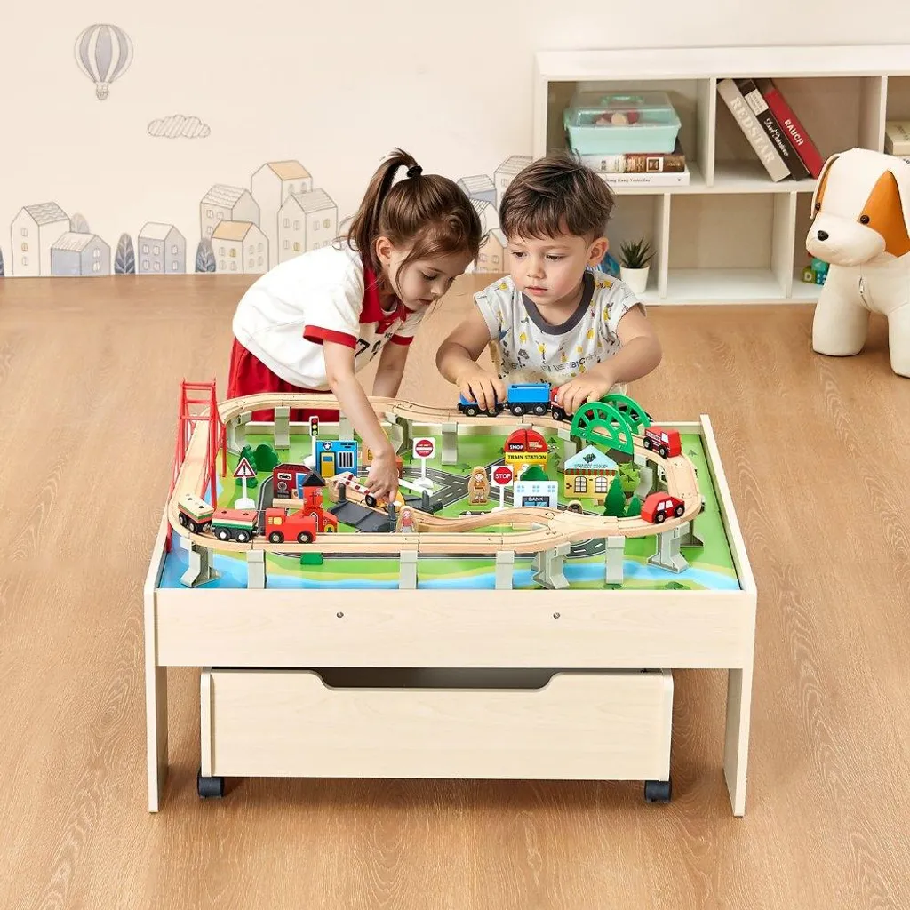 Table de train multi-activité 3 en 1 évolutive avec 100 accessoires jeu - 8