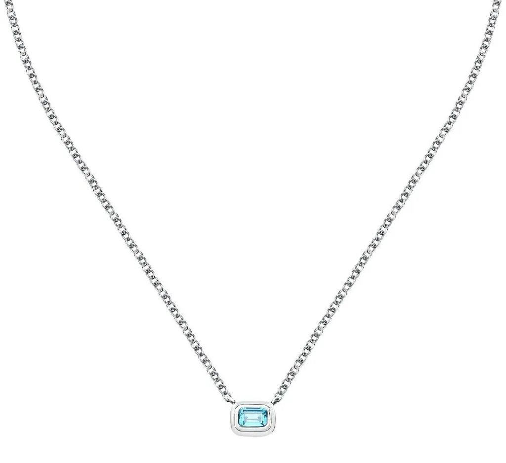 Collier acier et zircon bleu TJAXA22 : fini les bijoux qui noircissent vite