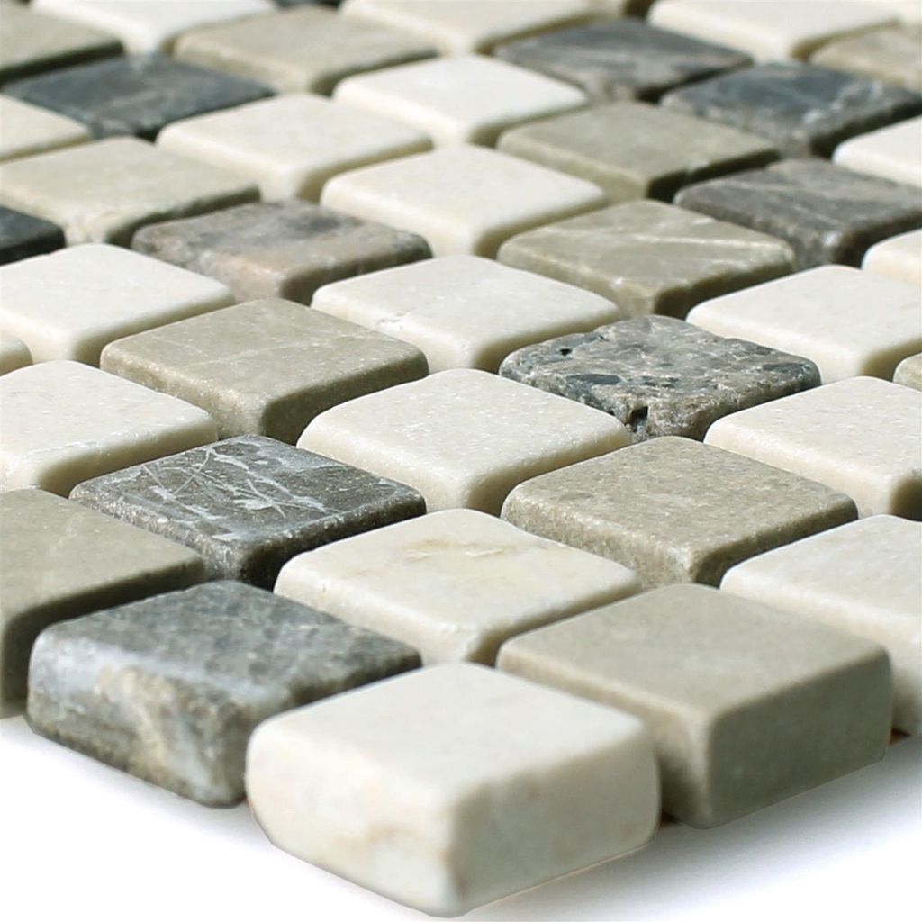 Mosaikfliesen Marmor Waranya Castanao Biancone