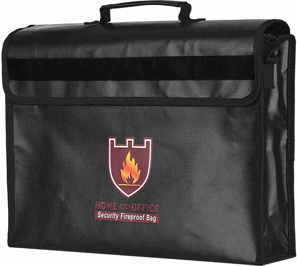 Sac à dossiers ignifugé noir haute protection pour documents format A4 - 4