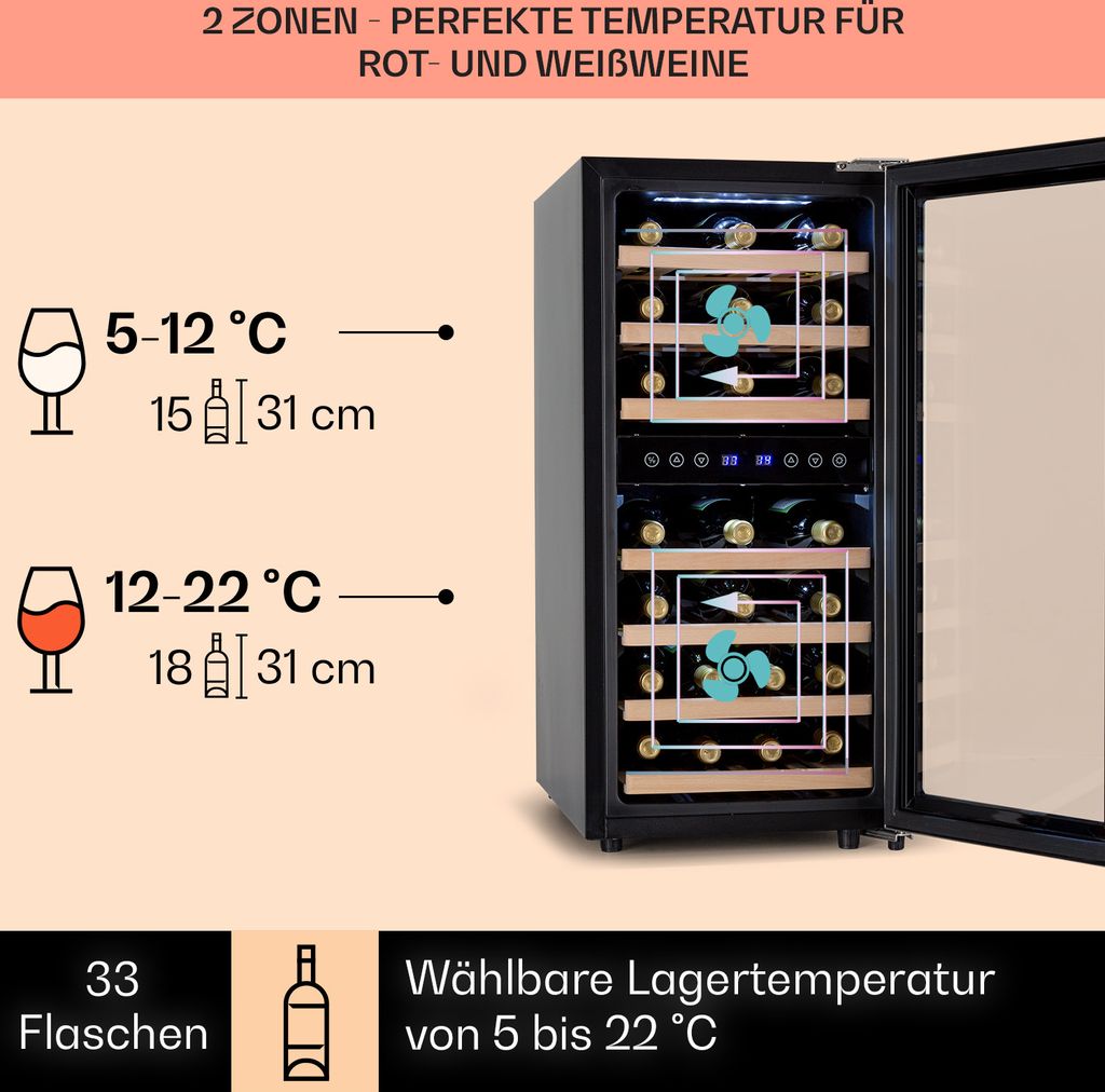 Klarstein Weinkühlschrank Freistehend, Kleiner Produktbild 3
