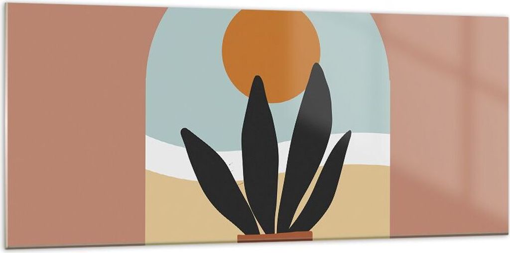 Bilder auf glas - Einteilig - Minimalistisch Fenster Blume - 120x50cm - Glasbilder - Wandbilder - Bilder - Wanddekoration aus Glas - Glas Bilder - ...