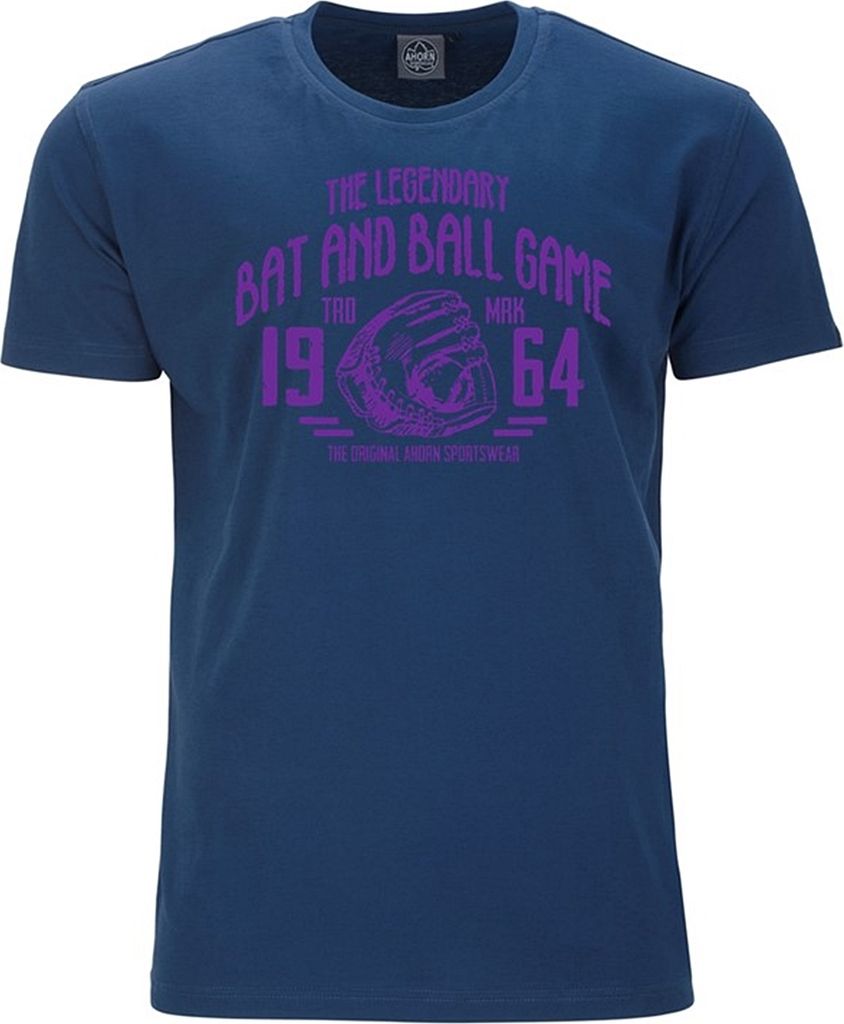 Übergrößen T-Shirt Legandary Ball Game lila AHORN SPORTSWEAR alpine blue 4XL
