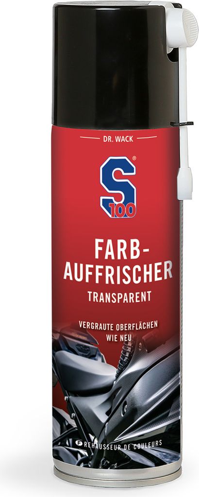 DR. WACK S100 Farbauffrischer 300 ml - Farbauffrischung für Motorrad - Schutz vor Ausbleichen - Pflegespray temperaturbeständig - Farbpflege für...