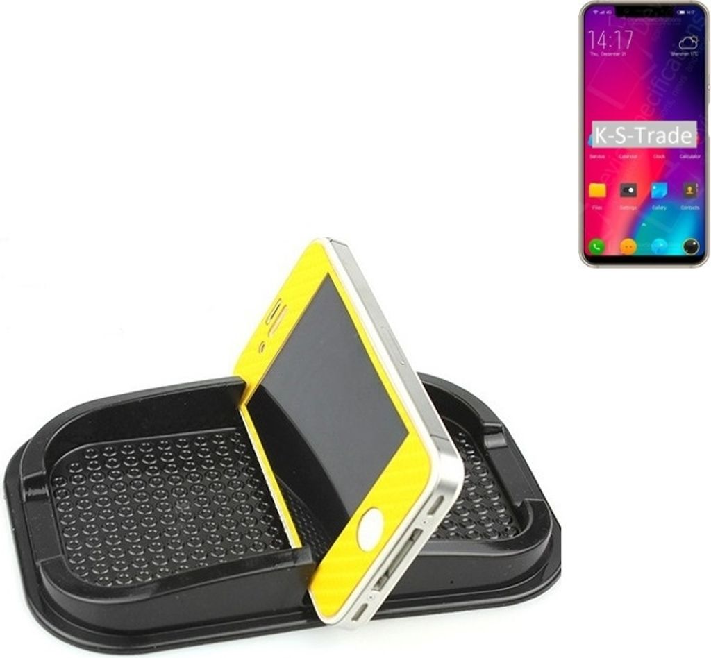 K-S-Trade Auto Anti Rutsch Matte Smartphone-Halter kompatibel mit Elephone A4 Haft Pad Armaturenbrett Handy-Halterung Silikon