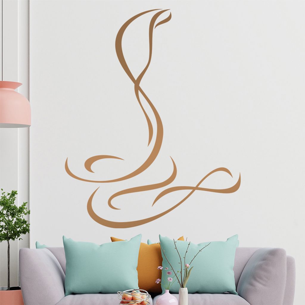 Kobra Linien Wandtattoo in 6 Größen - Wandaufkleber Wall Sticker - Dekoration, Küche, Wohnzimmer, Schlafzimmer, Badezimmer