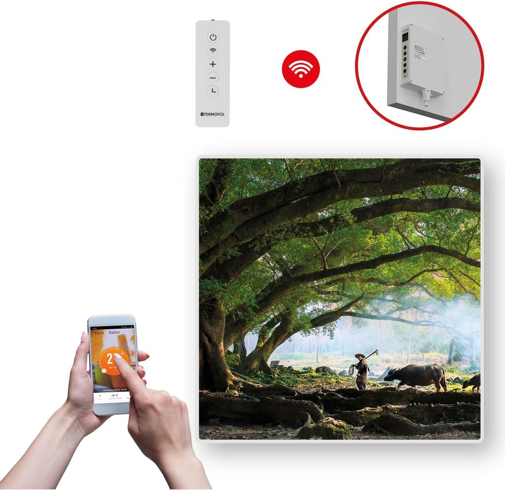 Termofol TF-SWT Infrarot Wandheizung - Wandheizung Elektrisch - Baum2 - 350W - 60x60 cm