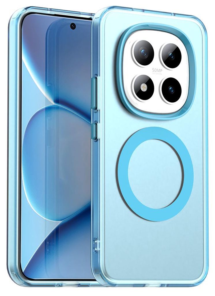 Magnetisch Hülle für Xiaomi Redmi Note 15 Pro+, Schlank Durchscheinend Matt Stoßfest Handyhülle Blau