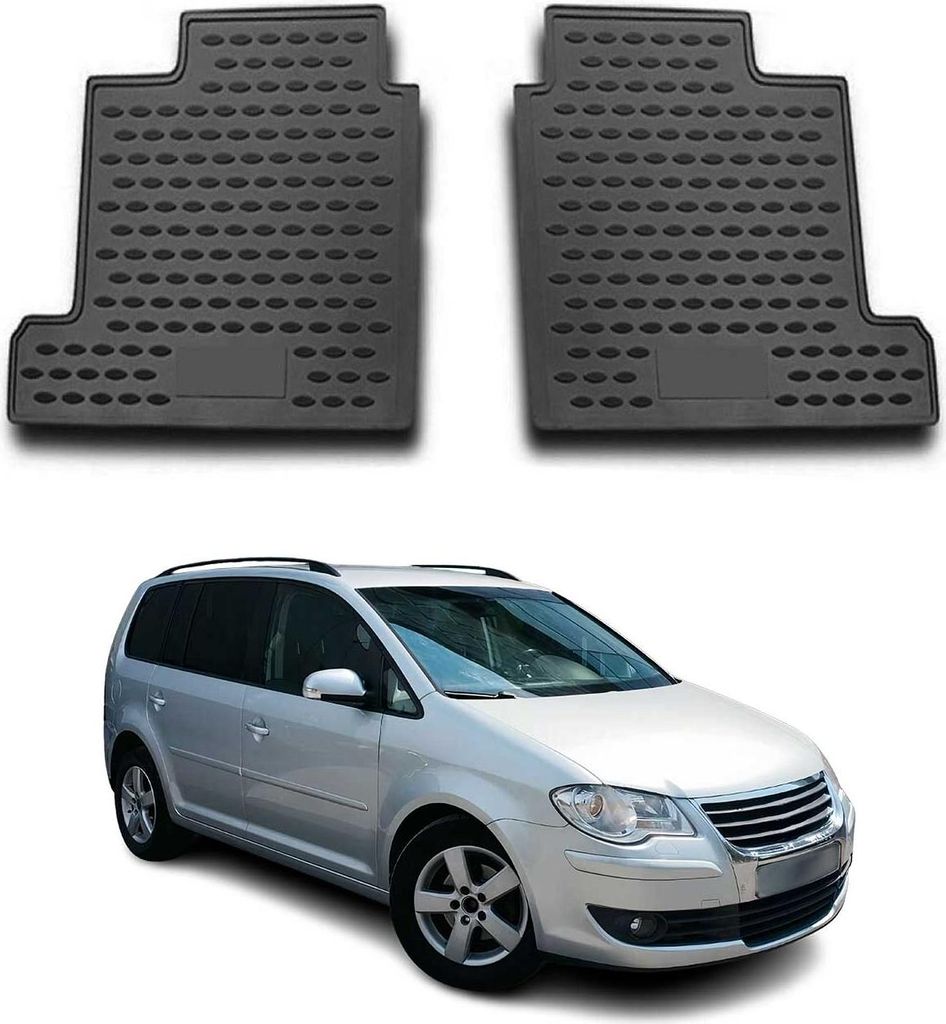 OMAC Gummimatten Fußmatten für VW Touran 2003-2015 7 Sitze 3. Sitzreihe TPE 2x