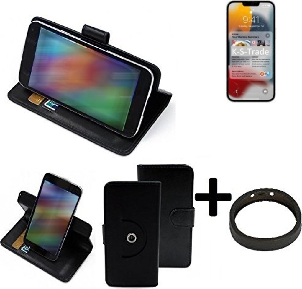 K-S-Trade Case Schutz Hülle kompatibel mit Apple iPhone 13 Pro Max + Bumper Handy Hülle Flipcase Smartphone Cover Handy Schutz Tasche Walletcase