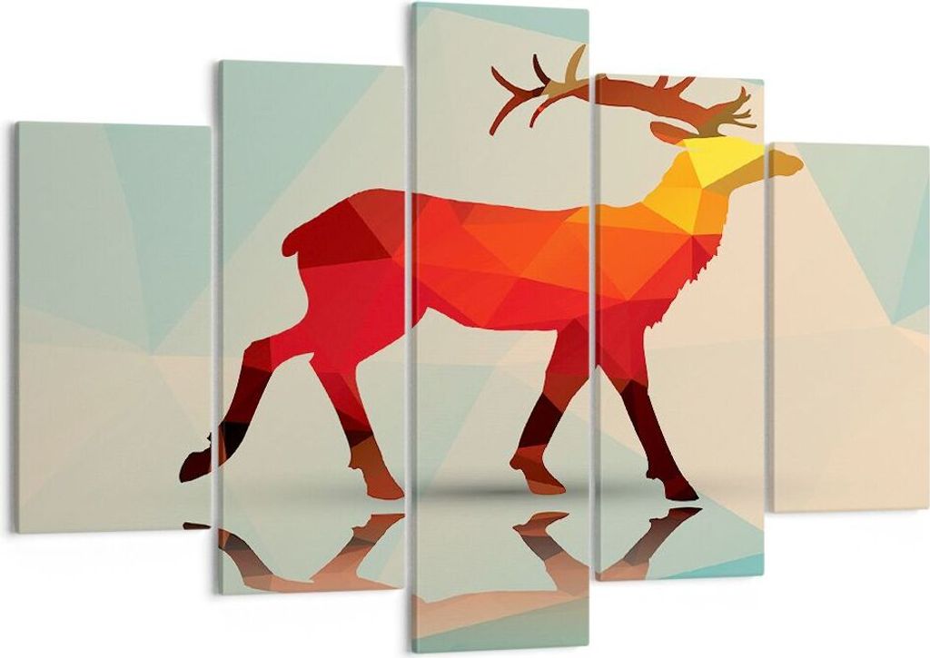 Bild auf Leinwand - Leinwandbild - Hirsch Illustration Produktbild 