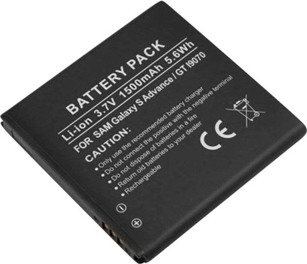 Avizar, Li-Ion Akku 1500mAh für Samsung GT-i9070 Smartphone 3,7V, Schwarz