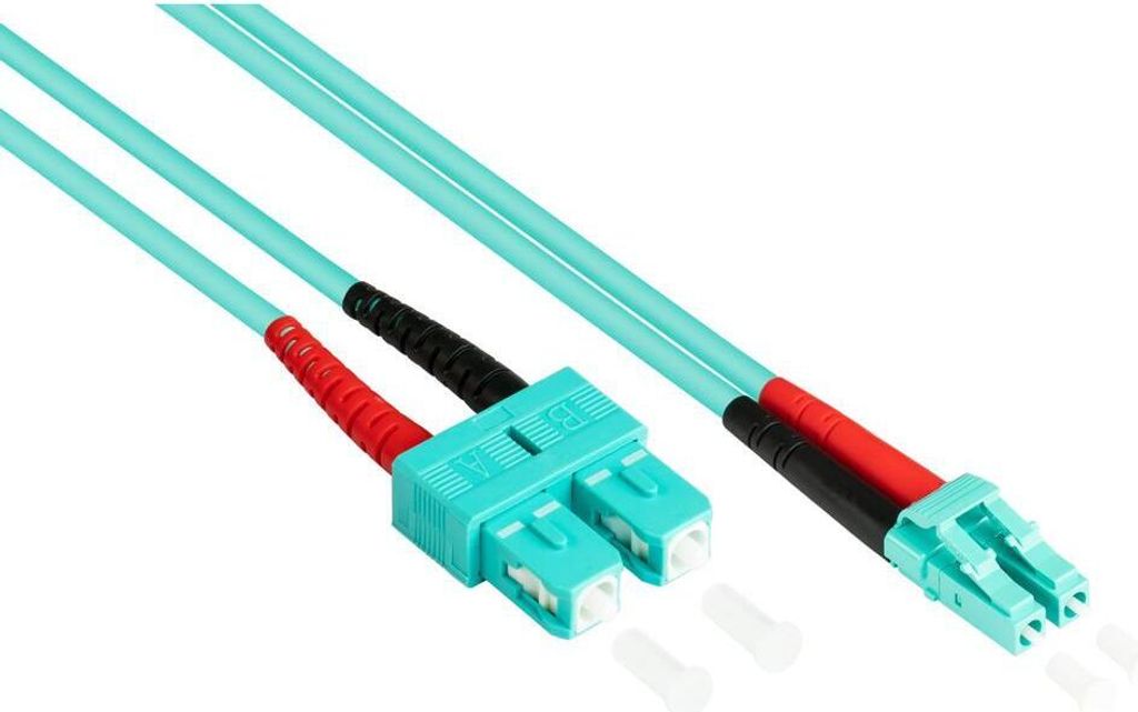 LWL Patchkabel OM3 Duplex LC/SC 3m LSZH Multimode Aqua
