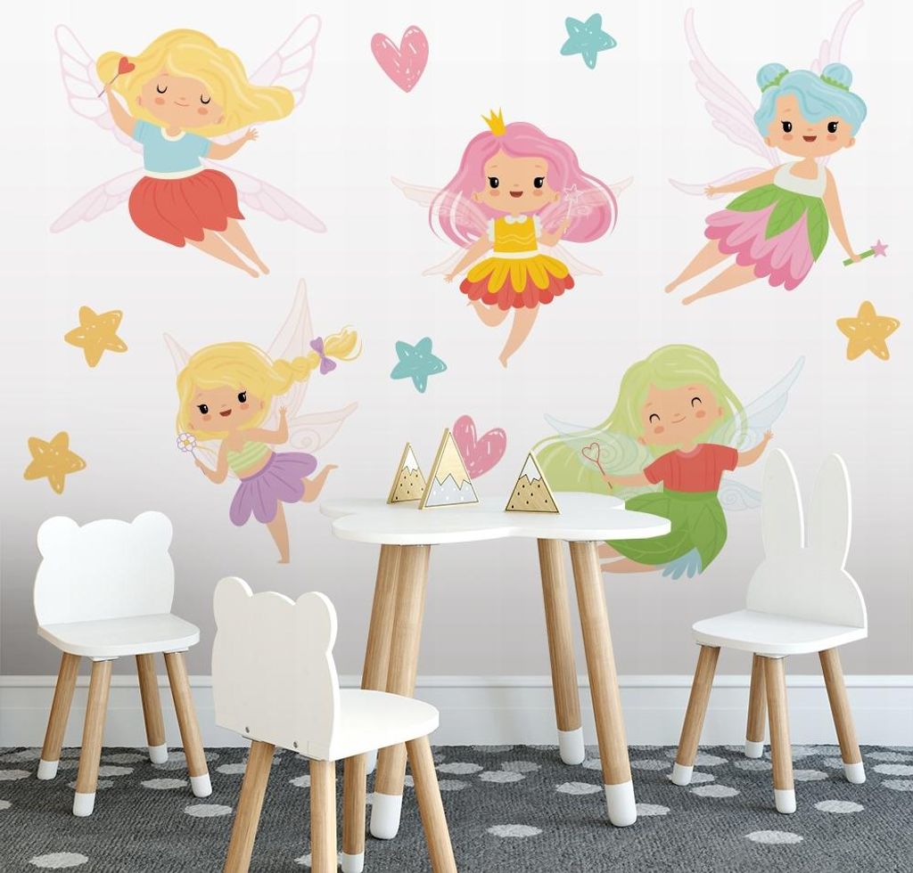 Kinderaufkleber Bunte Feen 125x250cm
