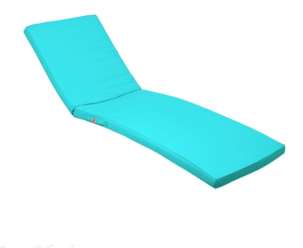 Kissen für Sonnenliege – Matratze für Liegestuhl mit abnehmbarem Bezug – 185 x 60 x 5 cm – Karibikblau