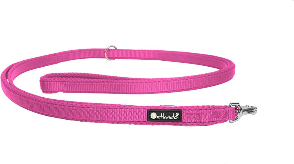 Petlando Führleine Mesh verstellbar 2,3 m fuchsia Hundeleine Leine Hund Größe M