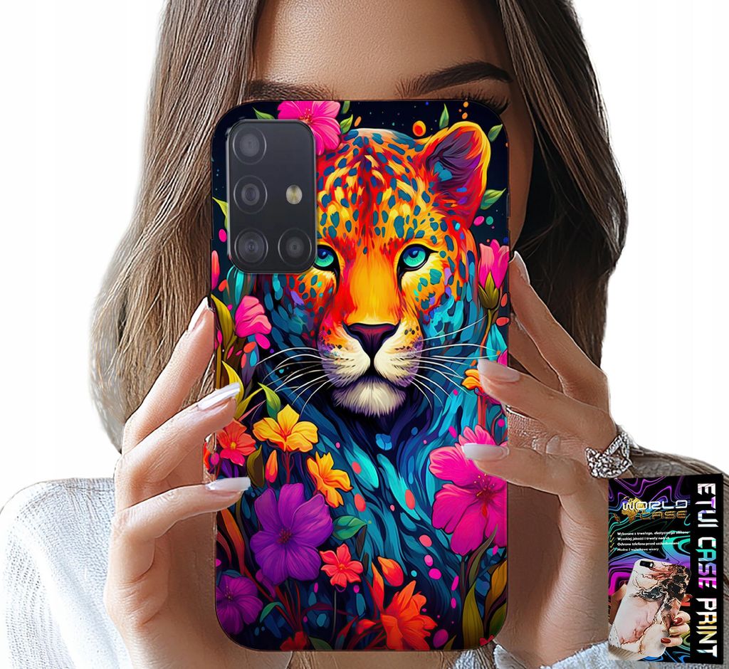 Hülle Für Samsung Galaxy A51 - Blumenmuster Tiger Tiger + Folie