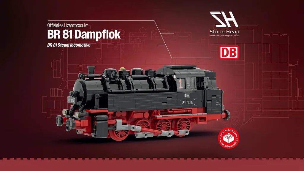 Train à Vapeur DB BR 81 Kit de Construction 964 pcs pour Collectionneur